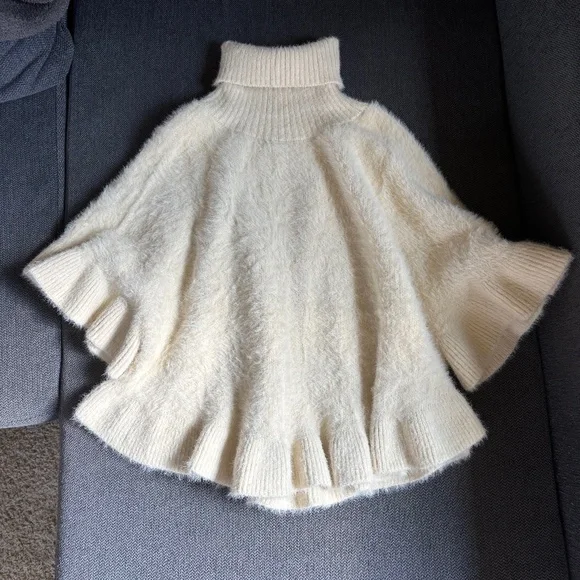 Anthropologie fuzzy eyelash sweater poncho - Picture 2 of 4